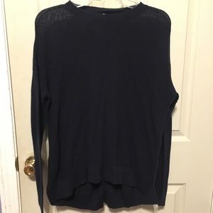 Sheer knitted navy blue blouse